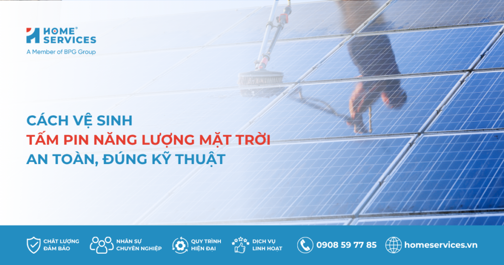 Cách vệ sinh tấm pin năng lượng mặt trời an toàn