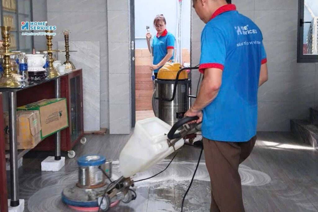 Quy trình làm sạch sàn vinyl