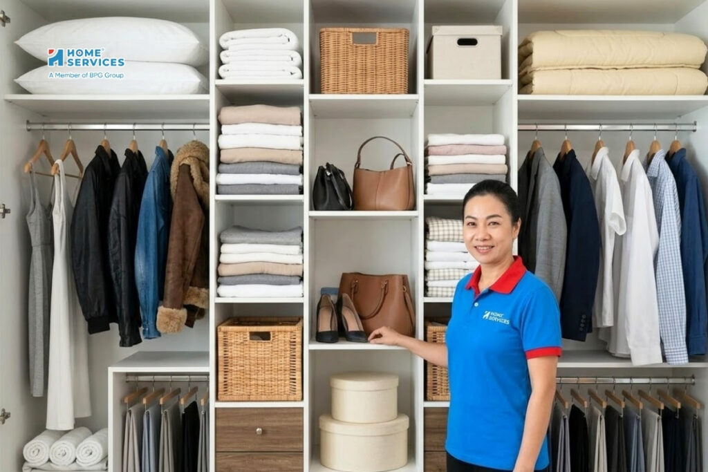 Quy trình dịch vụ sắp xếp quần áo chuyên nghiệp